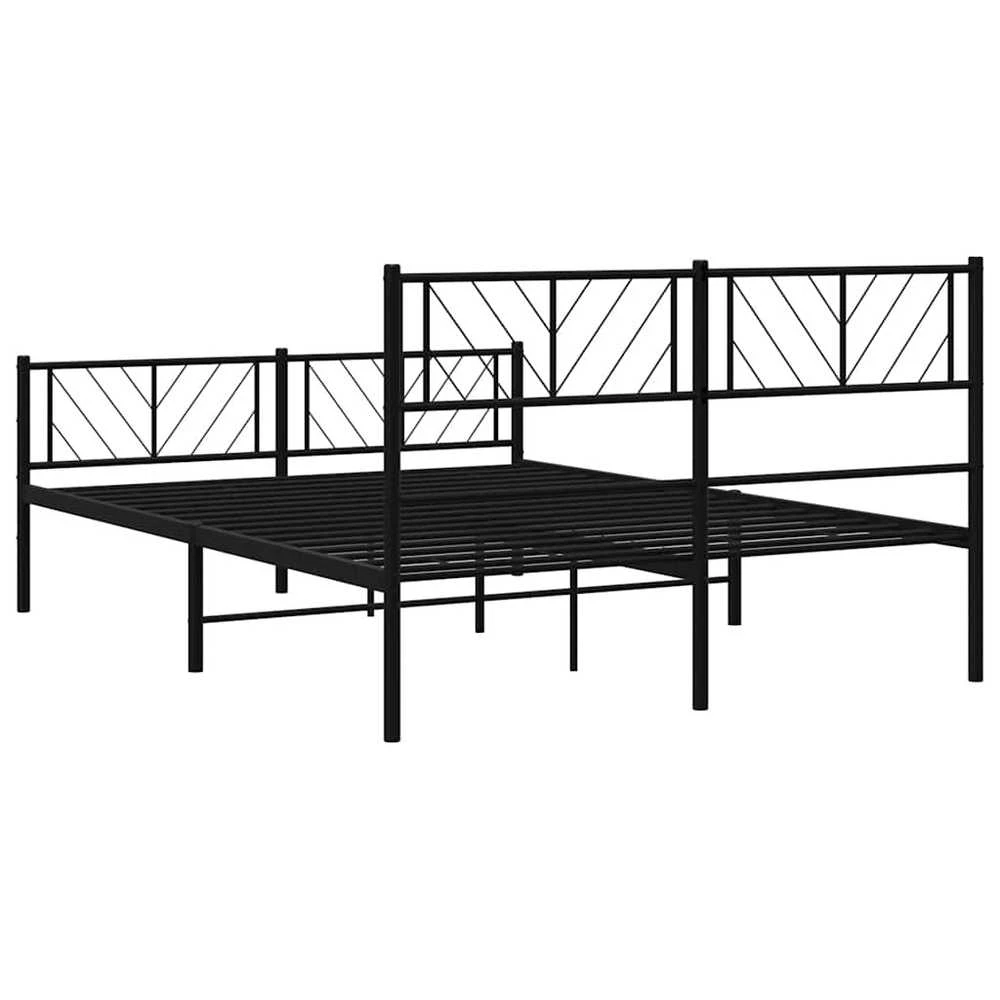 Lova Lovos rėmas su galvūgaliu/kojūgaliu, juodas, 135x190cm, metalas