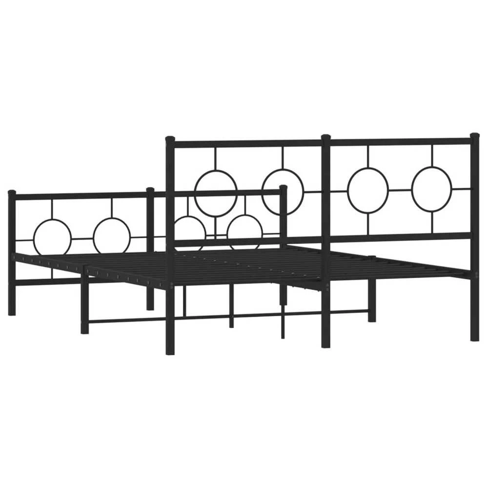 Lova Lovos rėmas su galvūgaliu/kojūgaliu, juodas, 135x190cm, metalas