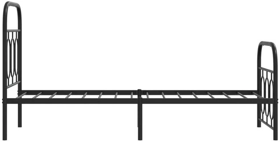 Lovos rėmas su galvūgaliu/kojūgaliu, juodas, 75x190cm, metalas