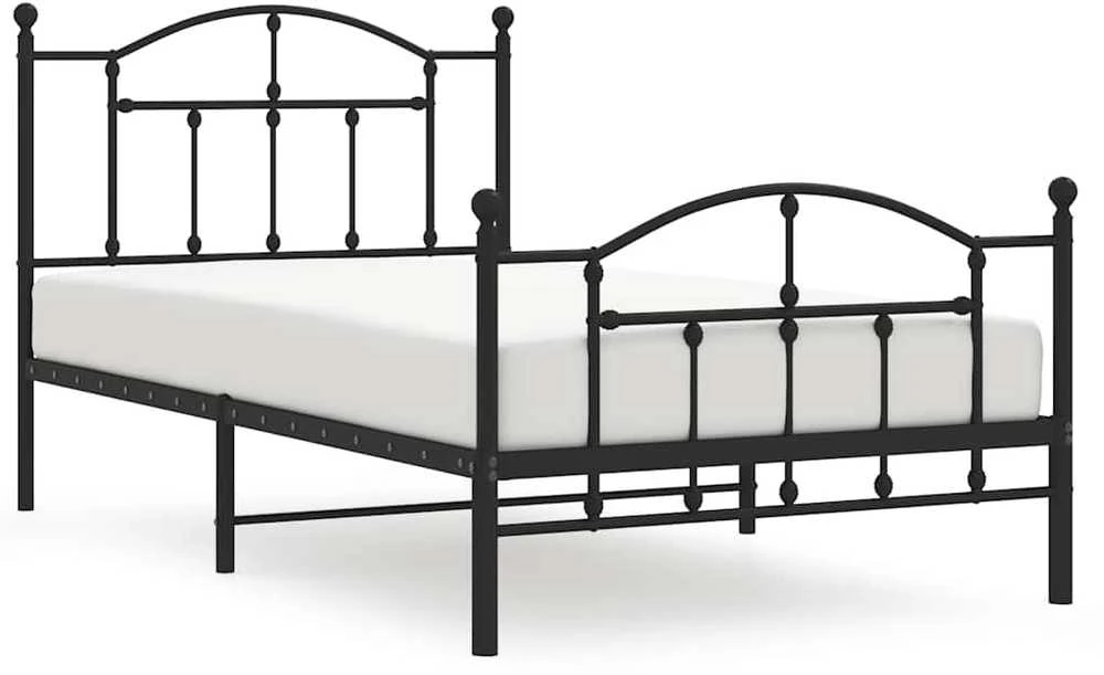 Lova Lovos rėmas su galvūgaliu/kojūgaliu, juodas, 100x190cm, metalas