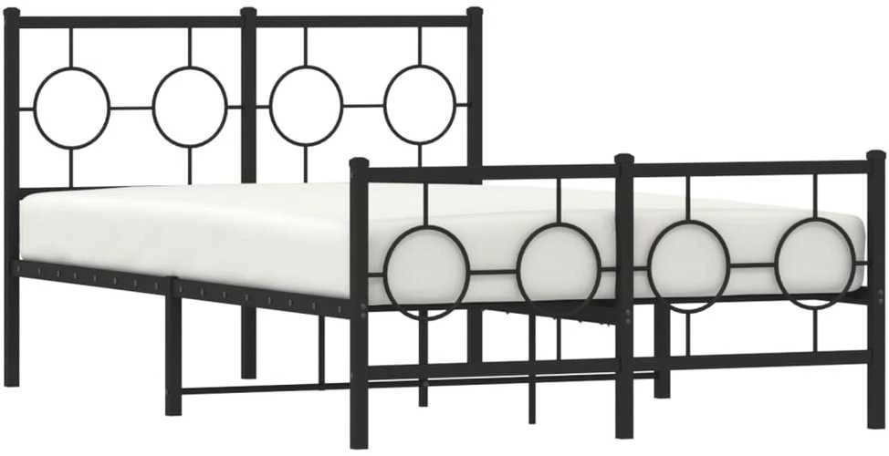 Lovos rėmas su galvūgaliu/kojūgaliu, juodas, 120x190cm, metalas