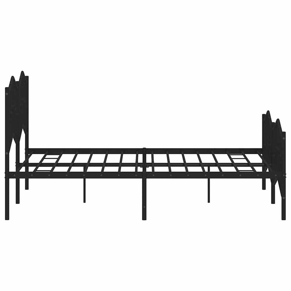 Lovos rėmas su galvūgaliu/kojūgaliu, juodas, 150x200cm, metalas