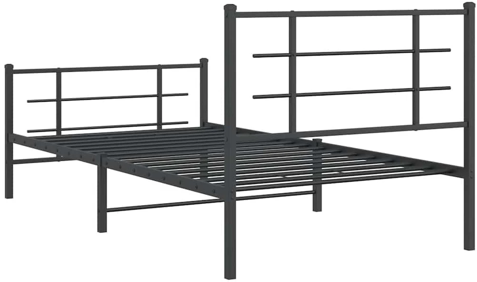 Lova Lovos rėmas su galvūgaliu/kojūgaliu, juodas, 107x203cm, metalas