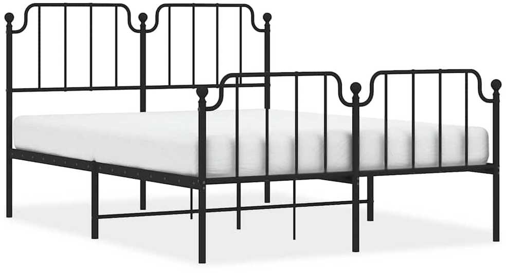 Lova Lovos rėmas su galvūgaliu/kojūgaliu, juodas, 135x190cm, metalas