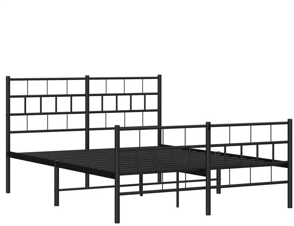 Lovos rėmas su galvūgaliu/kojūgaliu, juodas, 150x200cm, metalas