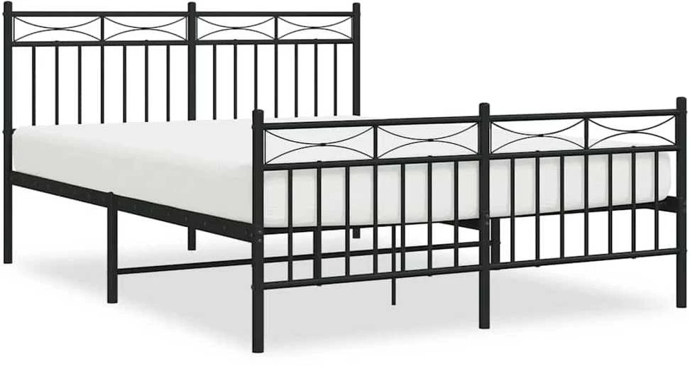 Lova Lovos rėmas su galvūgaliu/kojūgaliu, juodas, 135x190cm, metalas