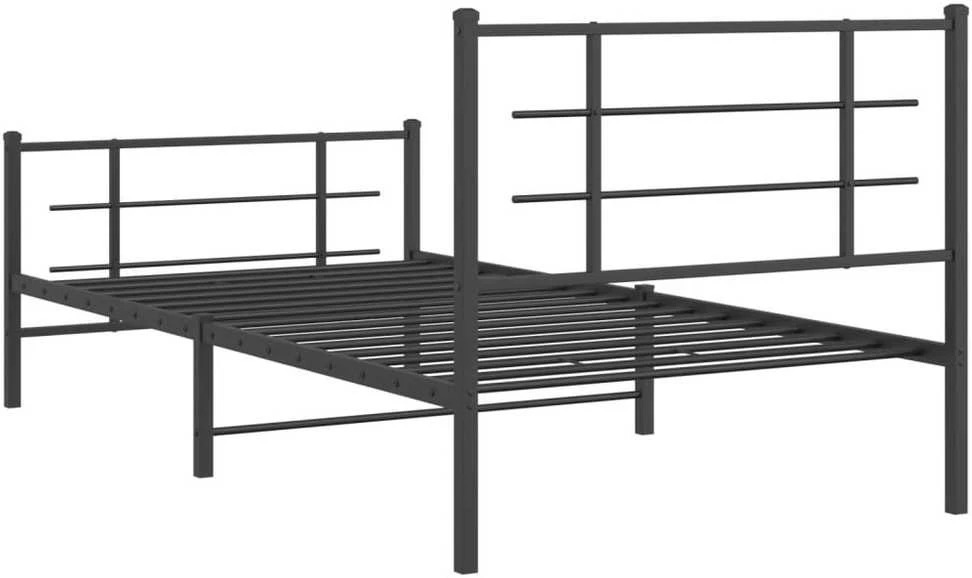 Lova Lovos rėmas su galvūgaliu/kojūgaliu, juodas, 107x203cm, metalas
