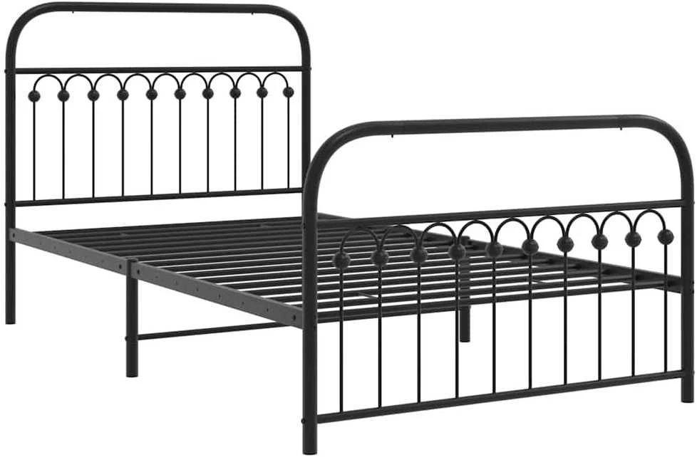Lova Lovos rėmas su galvūgaliu/kojūgaliu, juodas, 107x203cm, metalas