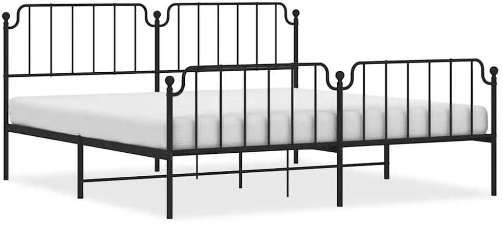 Lova Lovos rėmas su galvūgaliu/kojūgaliu, juodas, 193x203cm, metalas