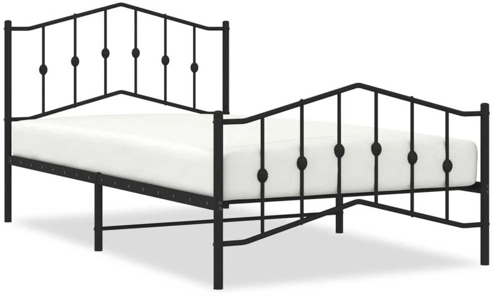 Lova Lovos rėmas su galvūgaliu/kojūgaliu, juodas, 107x203cm, metalas