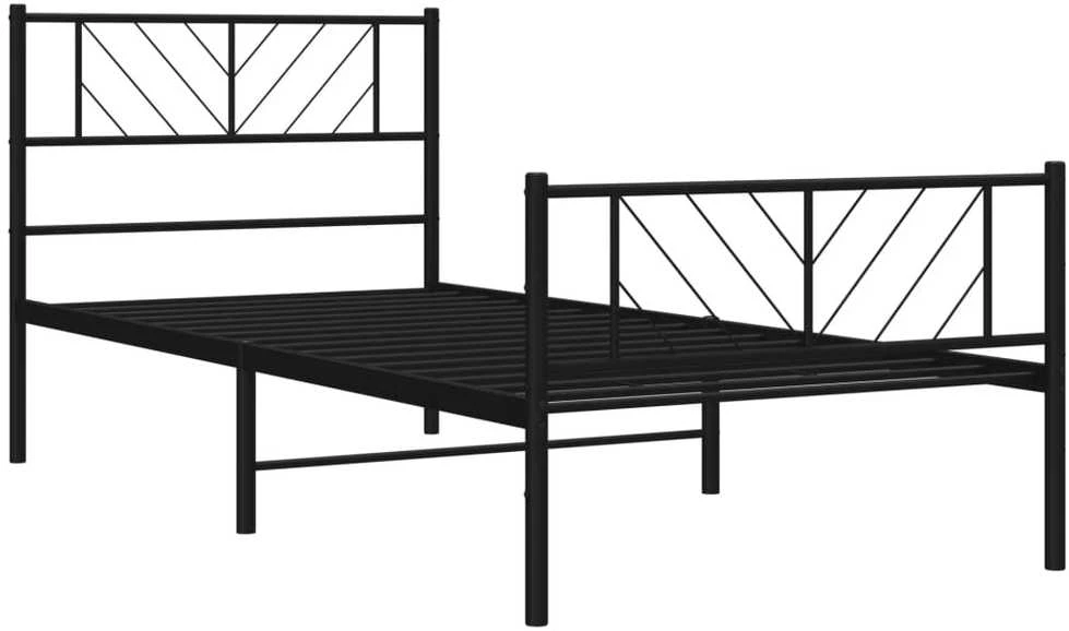 Lovos rėmas su galvūgaliu/kojūgaliu, juodas, 80x200cm, metalas