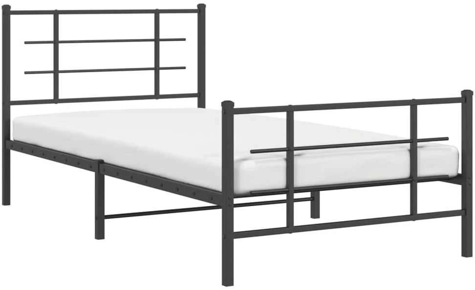 Lova Lovos rėmas su galvūgaliu/kojūgaliu, juodas, 107x203cm, metalas