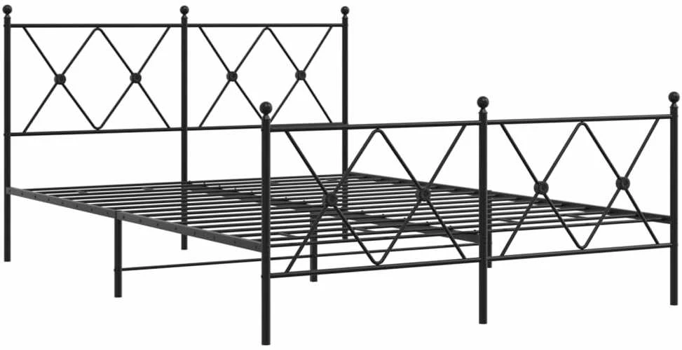 Lovos rėmas su galvūgaliu/kojūgaliu, juodas, 140x200cm, metalas