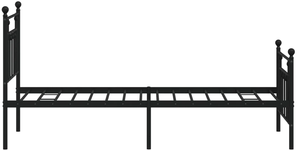 Lovos rėmas su galvūgaliu/kojūgaliu, juodas, 75x190cm, metalas