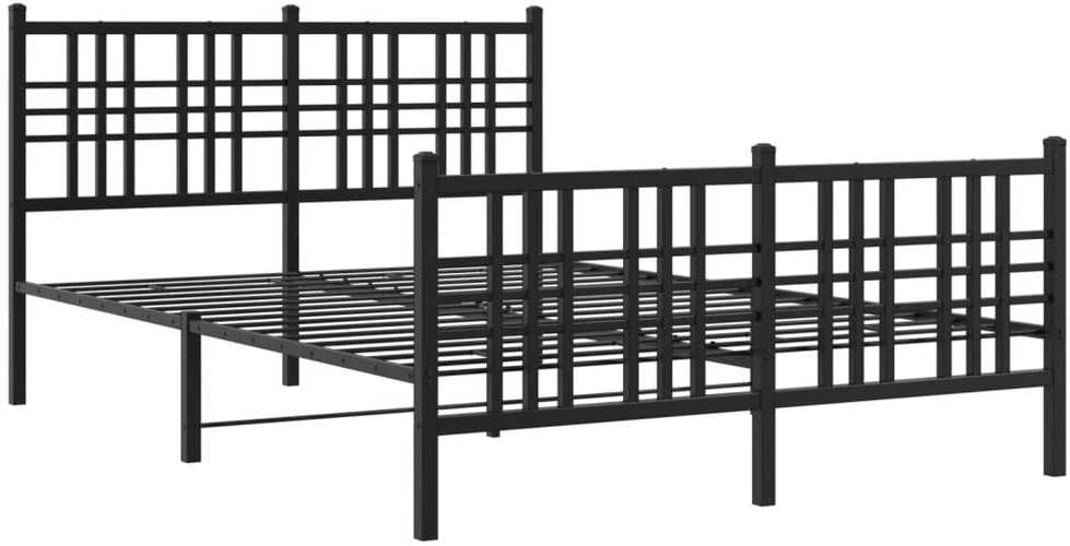 Lovos rėmas su galvūgaliu/kojūgaliu, juodas, 120x190cm, metalas