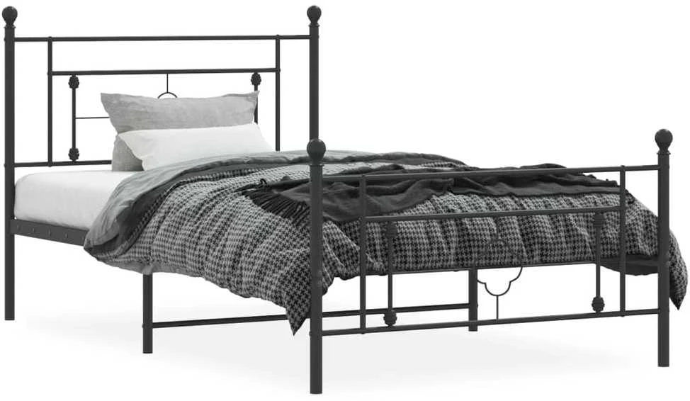 Lova Lovos rėmas su galvūgaliu/kojūgaliu, juodas, 107x203cm, metalas