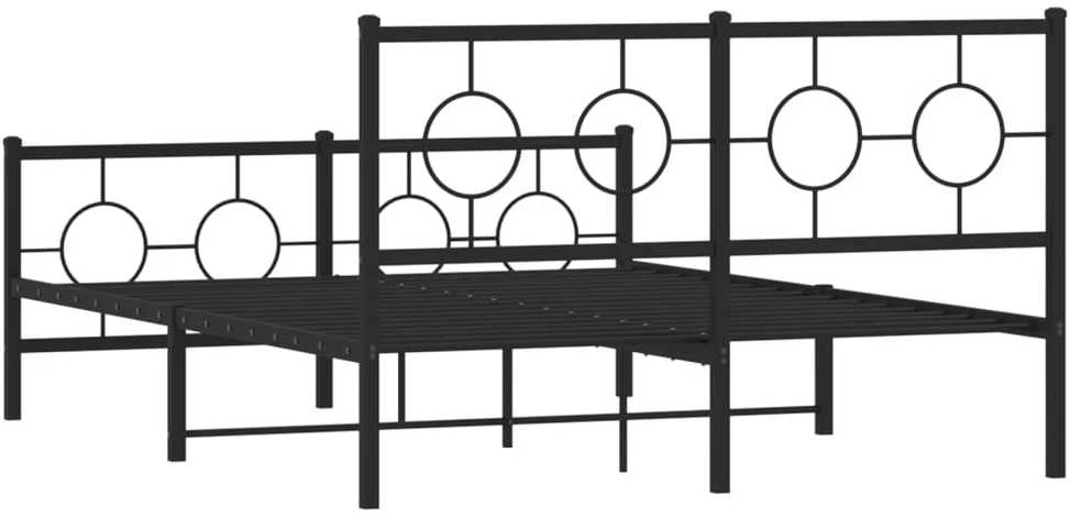 Lovos rėmas su galvūgaliu/kojūgaliu, juodas, 140x190cm, metalas