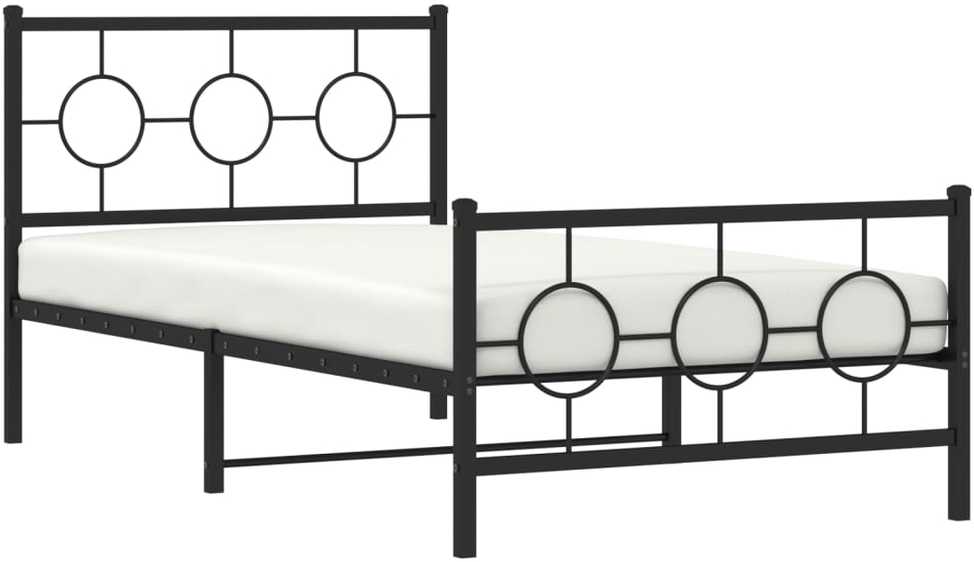 Lovos rėmas su galvūgaliu/kojūgaliu, juodas, 100x200cm, metalas