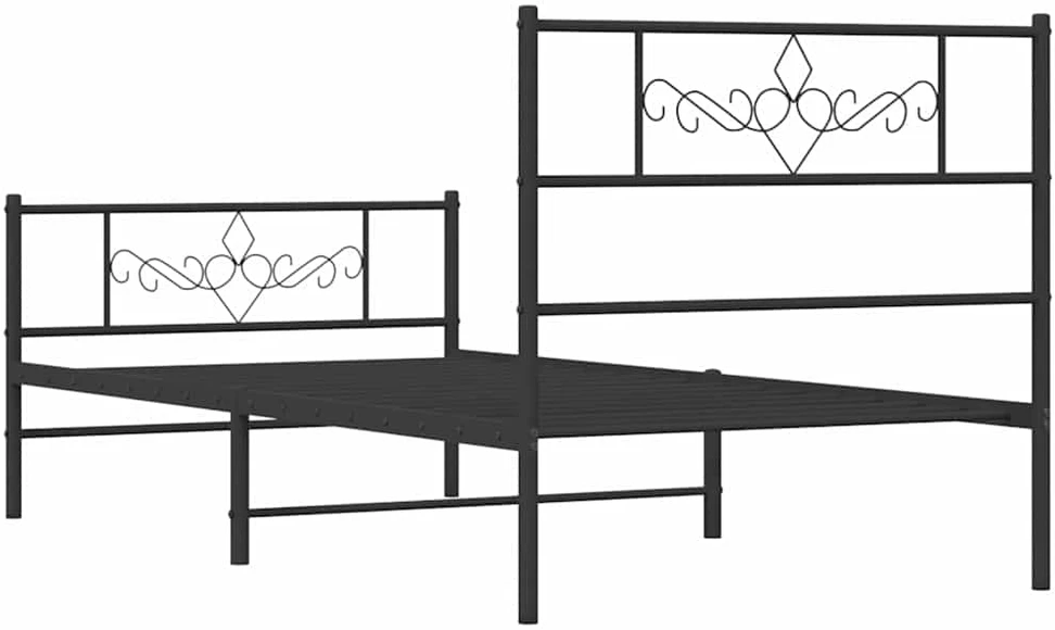 Lova Lovos rėmas su galvūgaliu/kojūgaliu, juodas, 107x203cm, metalas