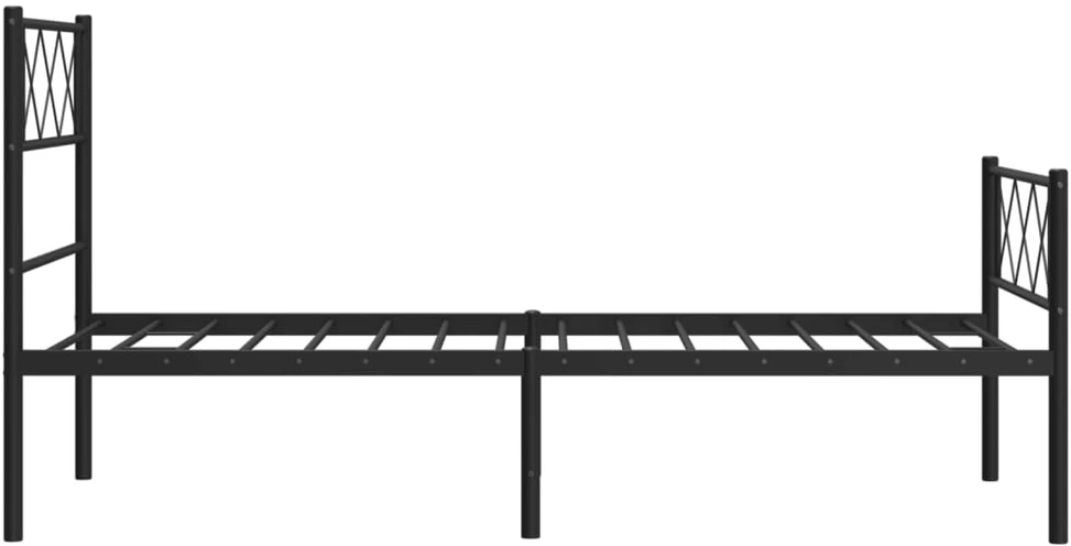 Lovos rėmas su galvūgaliu/kojūgaliu, juodas, 75x190cm, metalas