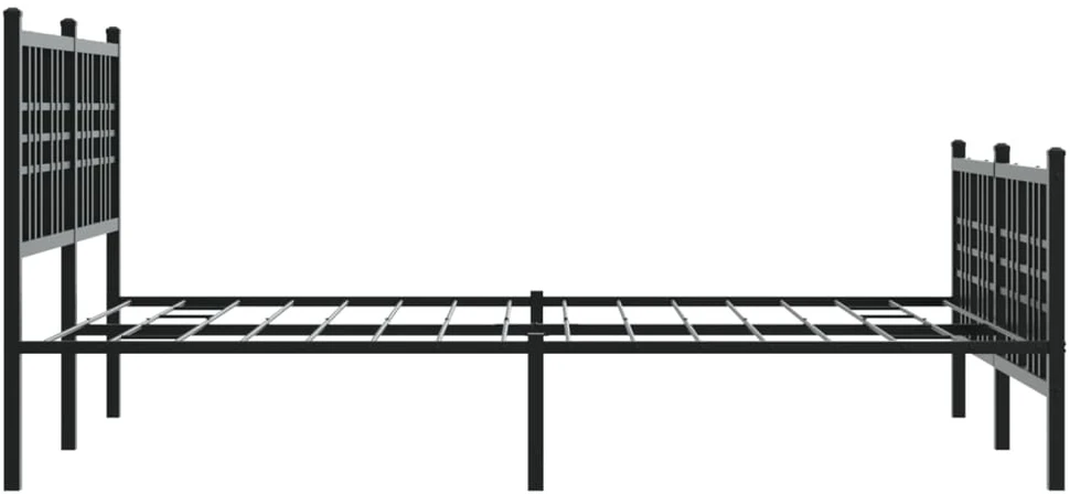 Lovos rėmas su galvūgaliu/kojūgaliu, juodas, 120x190cm, metalas