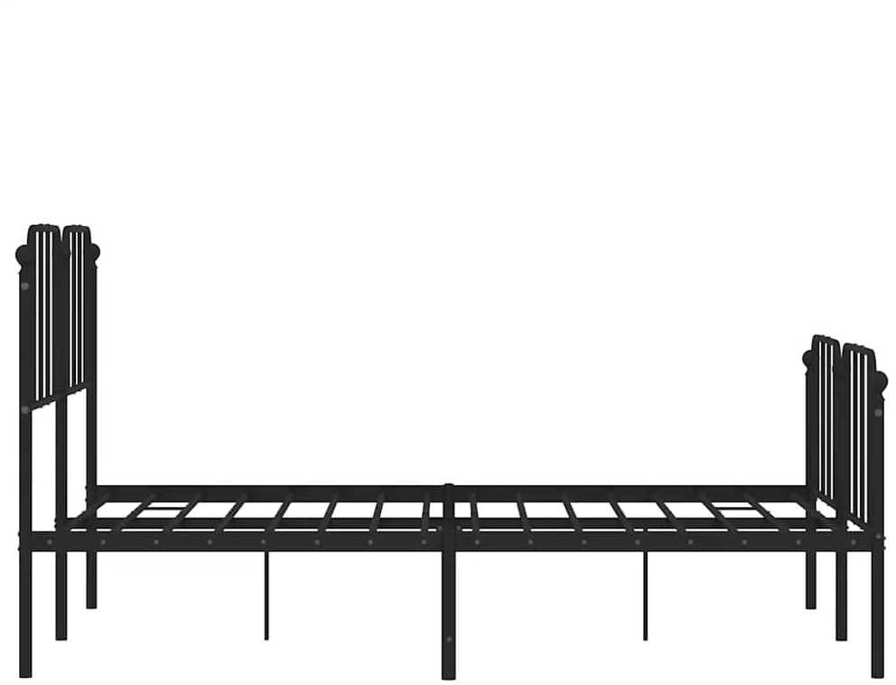 Lovos rėmas su galvūgaliu/kojūgaliu, juodas, 150x200cm, metalas