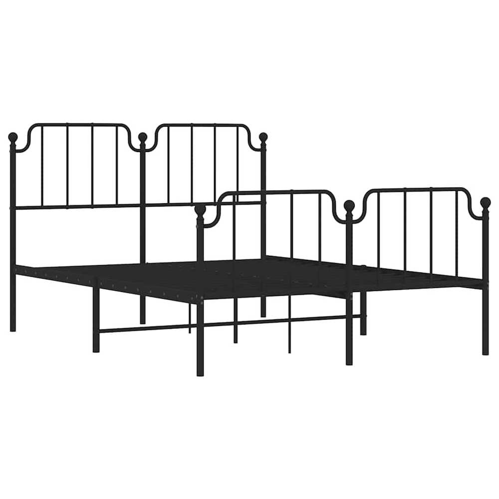Lova Lovos rėmas su galvūgaliu/kojūgaliu, juodas, 135x190cm, metalas