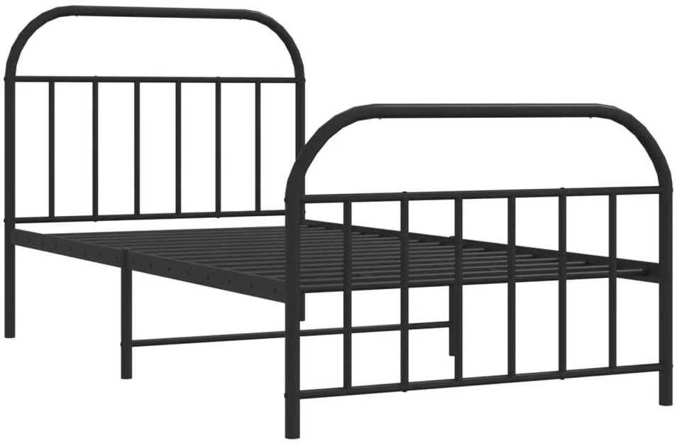 Lova Lovos rėmas su galvūgaliu/kojūgaliu, juodas, 107x203cm, metalas