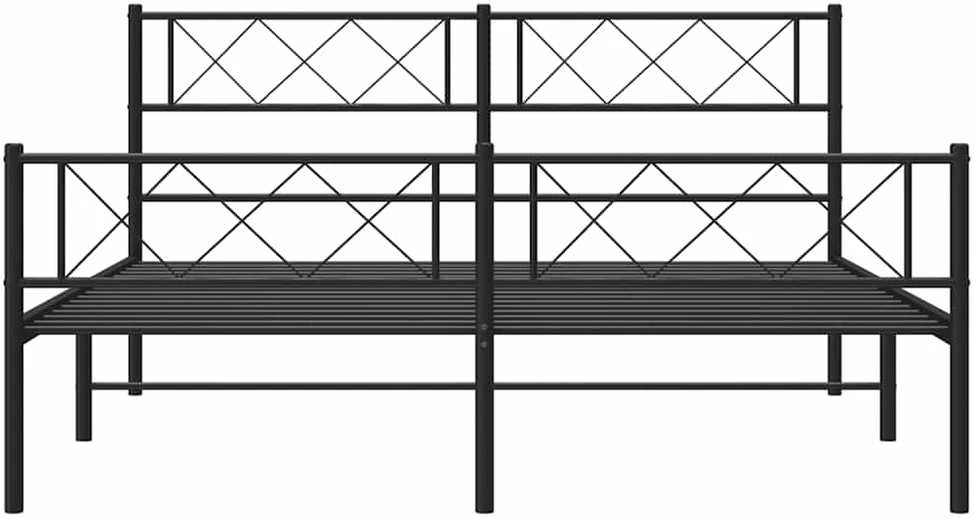 Lova Lovos rėmas su galvūgaliu/kojūgaliu, juodas, 135x190cm, metalas