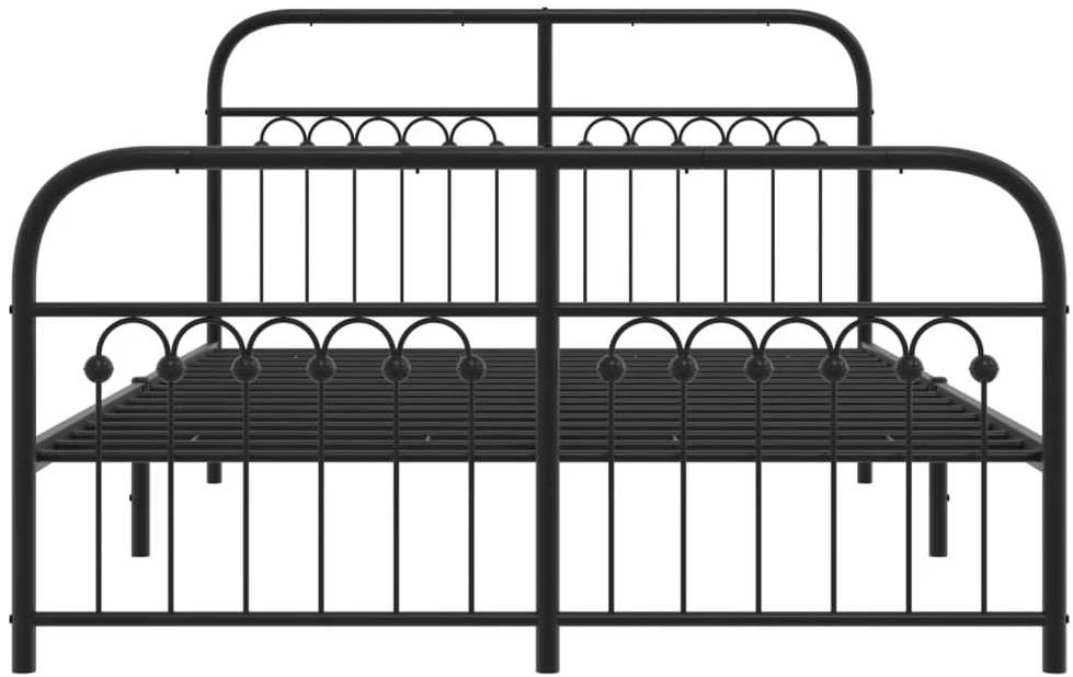 Lova Lovos rėmas su galvūgaliu/kojūgaliu, juodas, 137x190cm, metalas