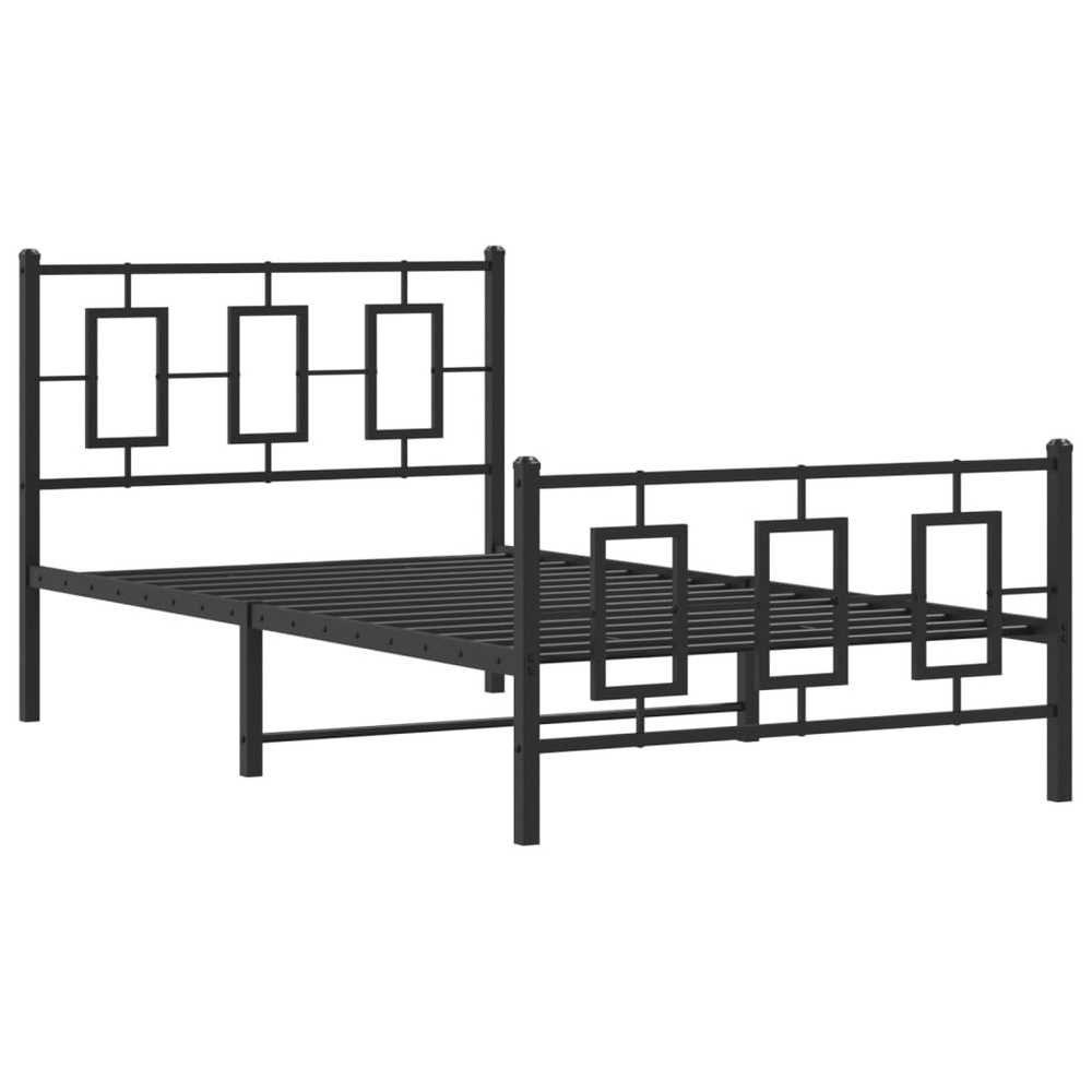 Lovos rėmas su galvūgaliu/kojūgaliu, juodas, 100x200cm, metalas