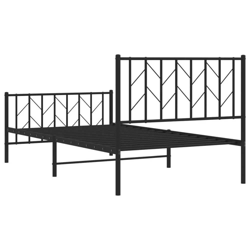 Lova Lovos rėmas su galvūgaliu/kojūgaliu, juodas, 100x190cm, metalas