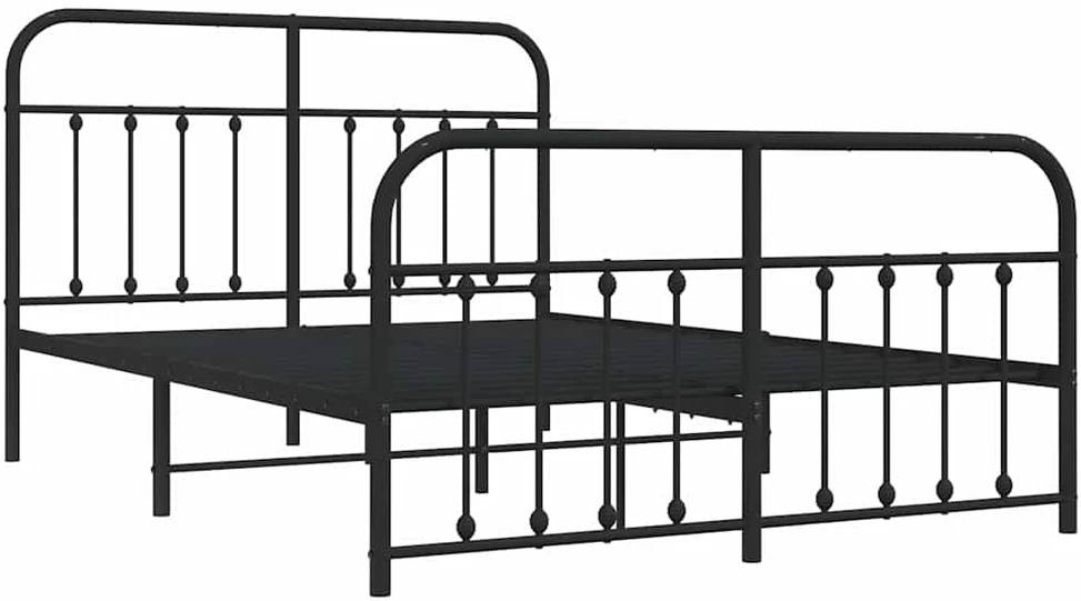Lova Lovos rėmas su galvūgaliu/kojūgaliu, juodas, 135x190cm, metalas
