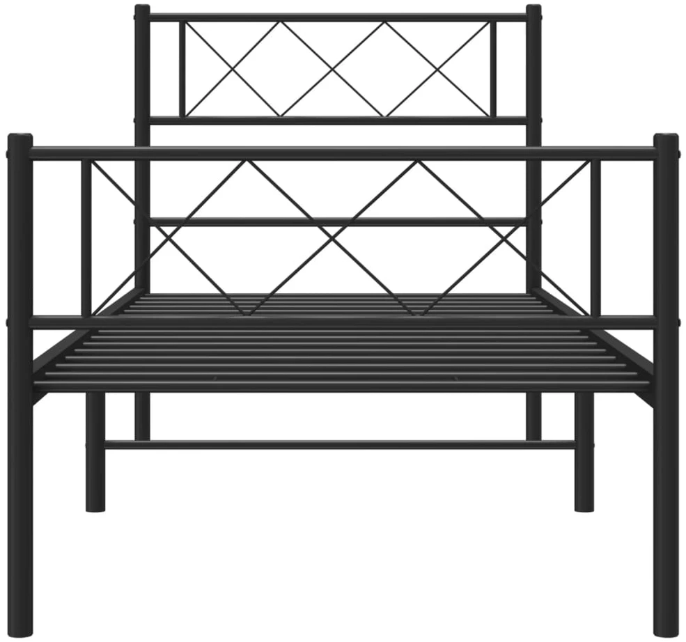 Lovos rėmas su galvūgaliu/kojūgaliu, juodas, 75x190cm, metalas