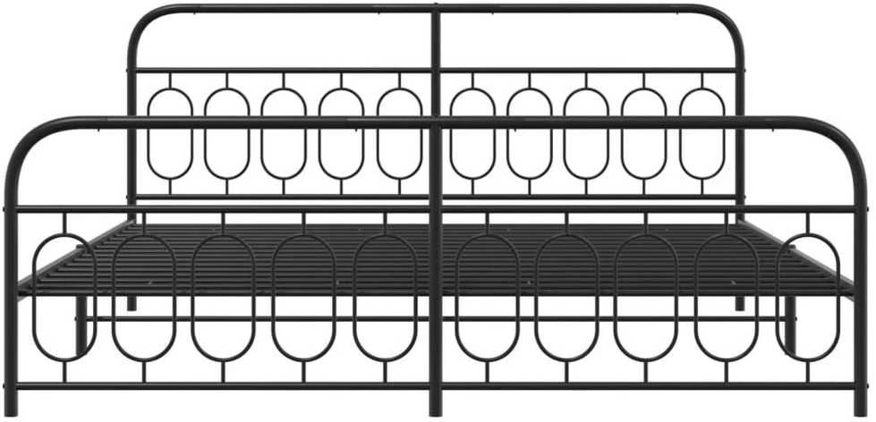 Lovos rėmas su galvūgaliu/kojūgaliu, juodas, 200x200cm, metalas
