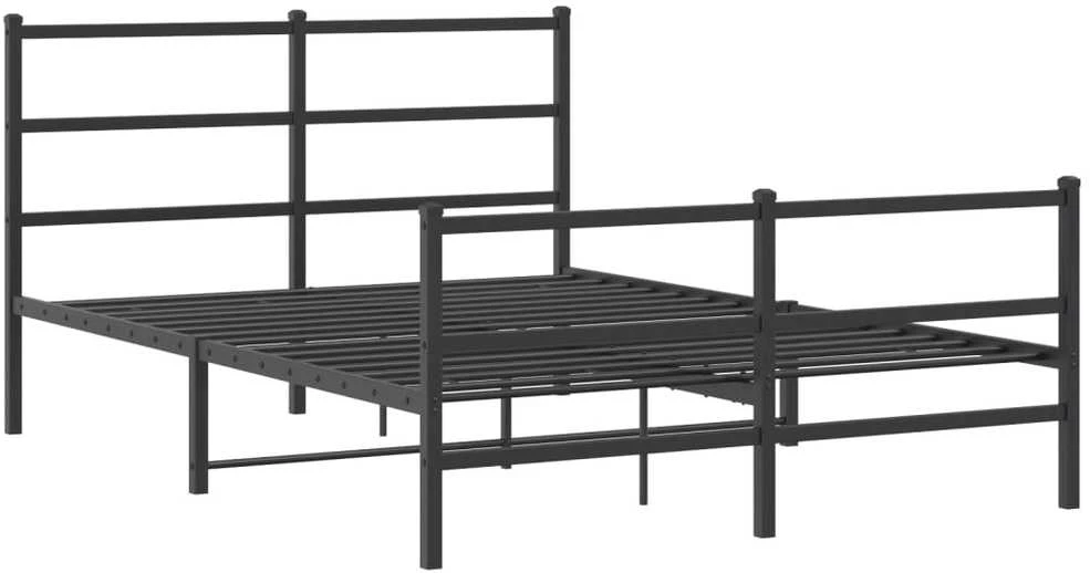 Lova Lovos rėmas su galvūgaliu/kojūgaliu, juodas, 135x190cm, metalas