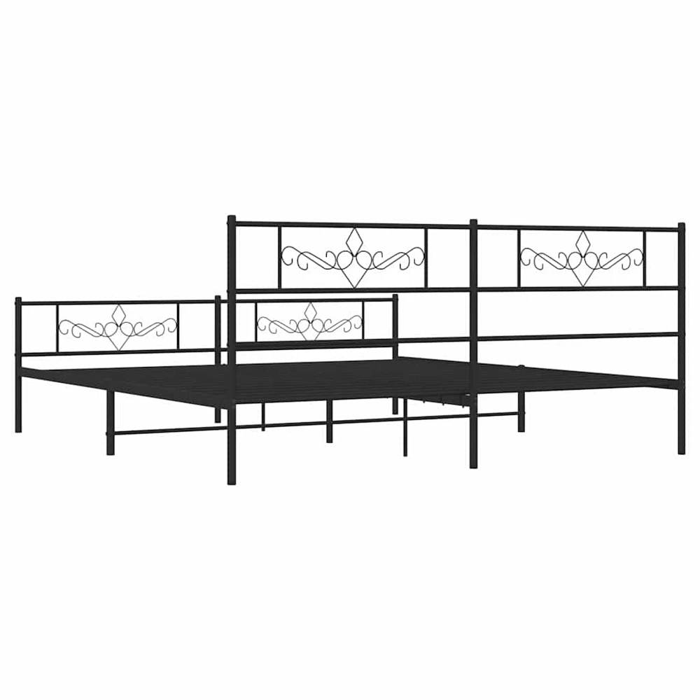 Lova Lovos rėmas su galvūgaliu/kojūgaliu, juodas, 193x203cm, metalas