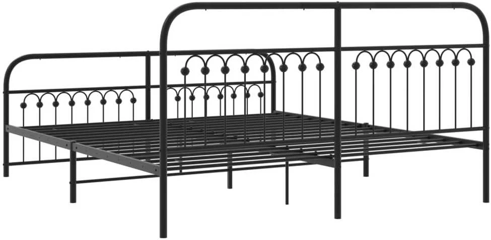 Lova Lovos rėmas su galvūgaliu/kojūgaliu, juodas, 183x203cm, metalas