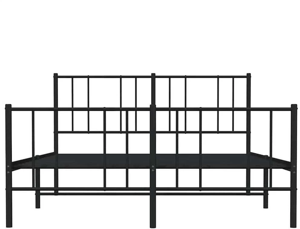 Lova Lovos rėmas su galvūgaliu/kojūgaliu, juodas, 135x190cm, metalas