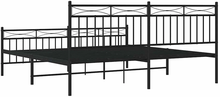 Lova Lovos rėmas su galvūgaliu/kojūgaliu, juodas, 183x213cm, metalas