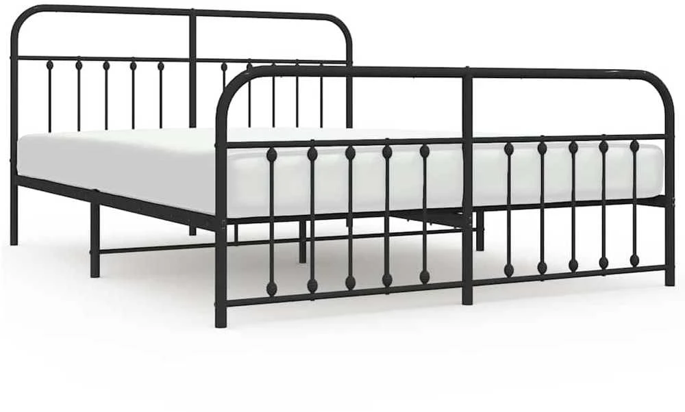 Lova Lovos rėmas su galvūgaliu/kojūgaliu, juodas, 183x213cm, metalas