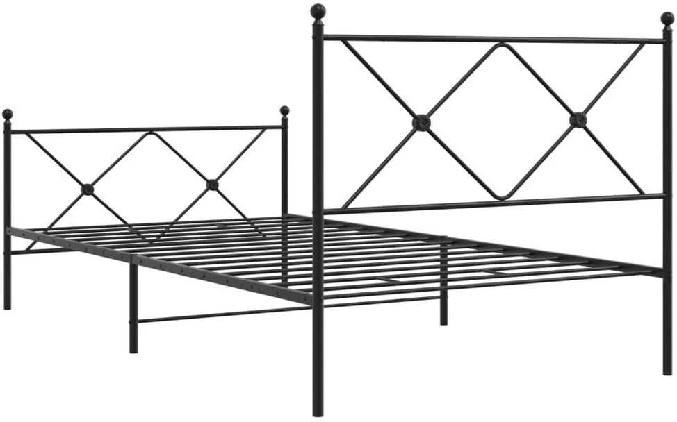Lova Lovos rėmas su galvūgaliu/kojūgaliu, juodas, 107x203cm, metalas