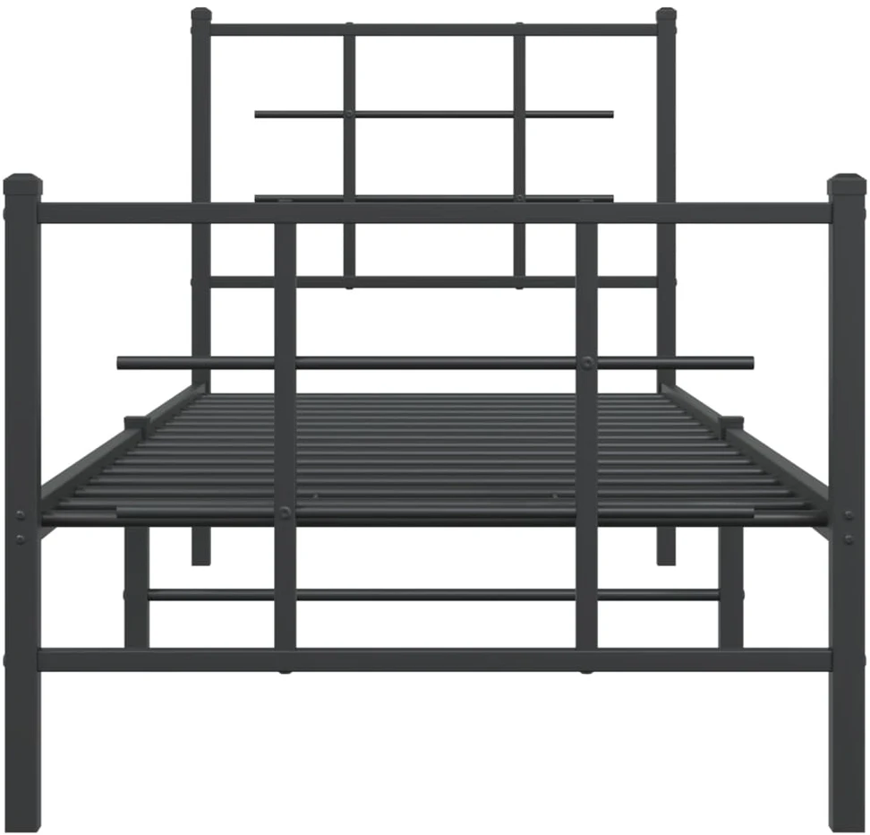 Lovos rėmas su galvūgaliu/kojūgaliu, juodas, 75x190cm, metalas