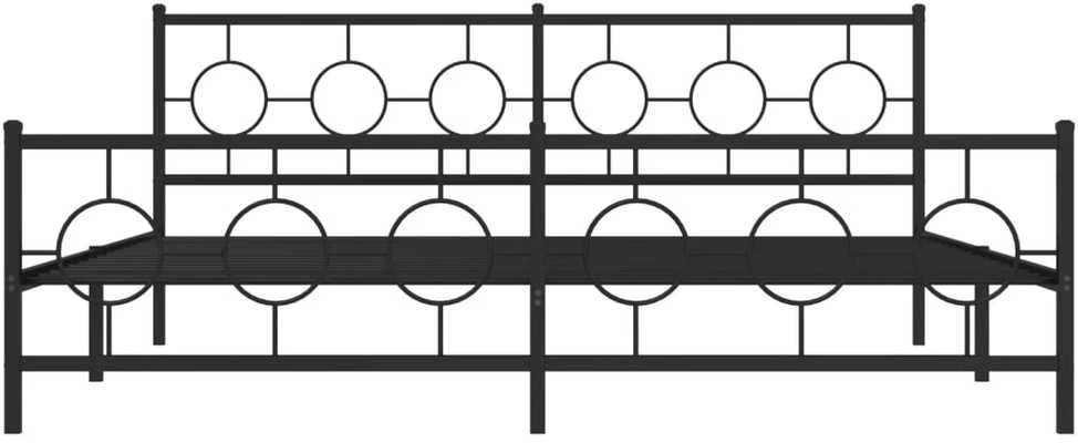Lovos rėmas su galvūgaliu/kojūgaliu, juodas, 200x200cm, metalas