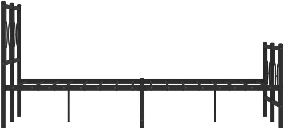 Lovos rėmas su galvūgaliu/kojūgaliu, juodas, 120x190cm, metalas