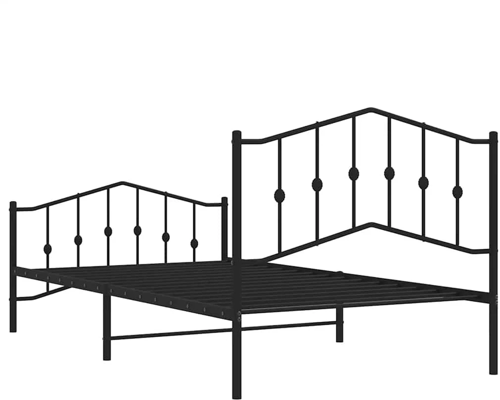 Lova Lovos rėmas su galvūgaliu/kojūgaliu, juodas, 107x203cm, metalas