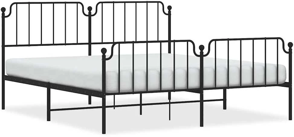 Lova Lovos rėmas su galvūgaliu/kojūgaliu, juodas, 183x213cm, metalas