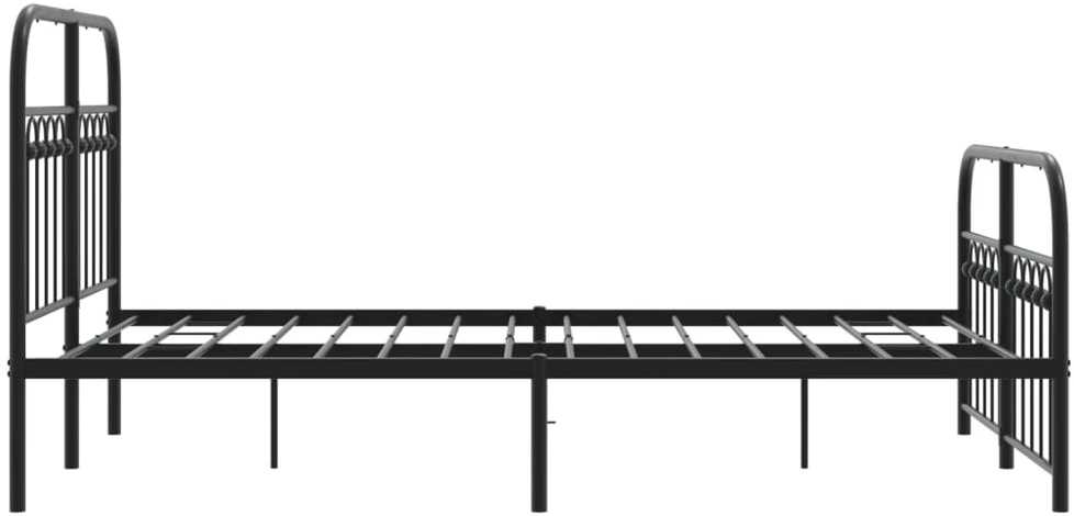Lovos rėmas su galvūgaliu/kojūgaliu, juodas, 120x200cm, metalas