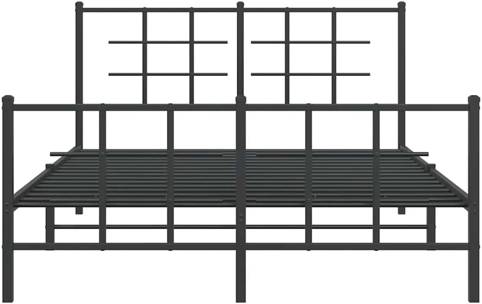Lovos rėmas su galvūgaliu/kojūgaliu, juodas, 140x190cm, metalas