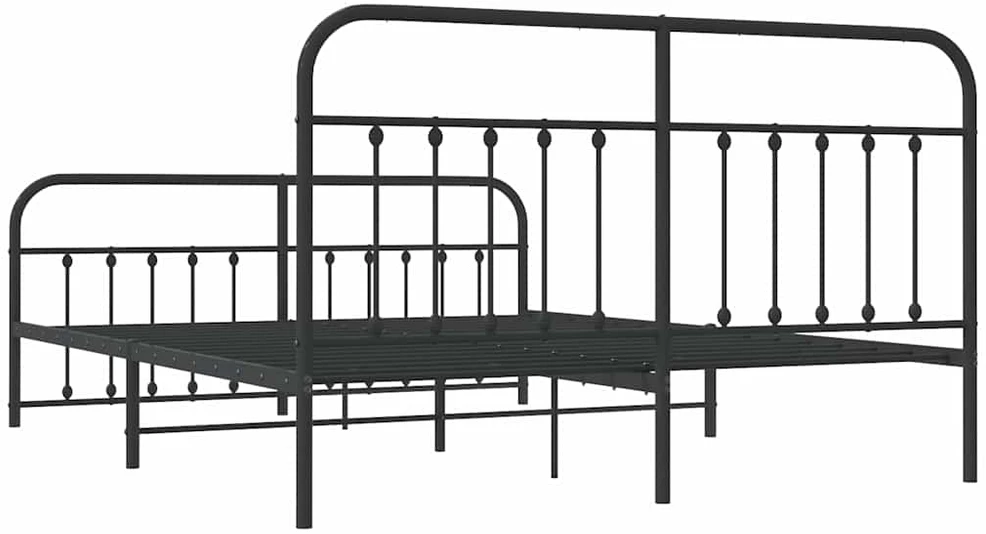 Lova Lovos rėmas su galvūgaliu/kojūgaliu, juodas, 183x213cm, metalas